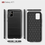 Custodia in TPU in fibra di carbonio con trama spazzolata per Galaxy A71
