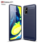 Custodia in TPU in fibra di carbonio con trama spazzolata per Galaxy A71