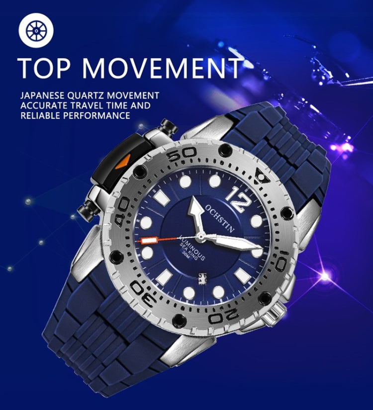 OCHSTIN 6124 Orologio da uomo impermeabile con luce notturna Orologio sportivo al quarzo Orologio in silicone