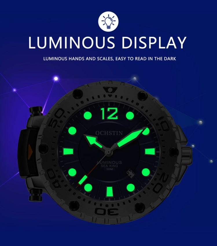 OCHSTIN 6124 Orologio da uomo impermeabile con luce notturna Orologio sportivo al quarzo Orologio in silicone