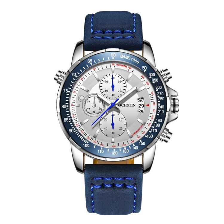 OCHSTIN 6125B orologio orologio al quarzo luce notturna orologio impermeabile cronometraggio orologio da uomo alla moda in pelle multifunzione
