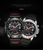 OCHSTIN 6125B orologio orologio al quarzo luce notturna orologio impermeabile cronometraggio orologio da uomo alla moda in pelle multifunzione