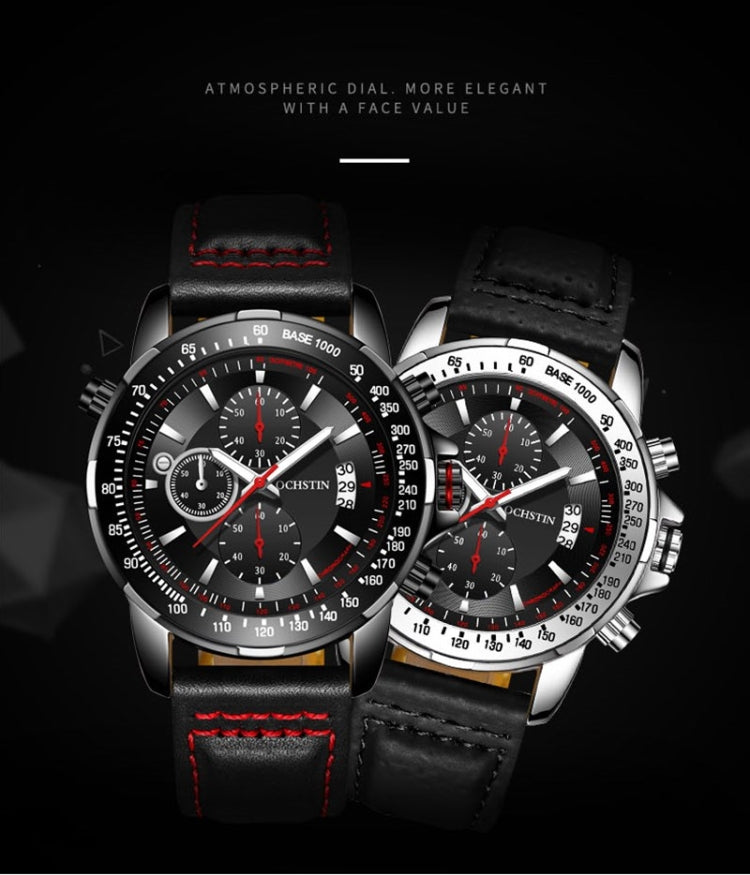 OCHSTIN 6125B orologio orologio al quarzo luce notturna orologio impermeabile cronometraggio orologio da uomo alla moda in pelle multifunzione