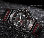 OCHSTIN 6125B orologio orologio al quarzo luce notturna orologio impermeabile cronometraggio orologio da uomo alla moda in pelle multifunzione