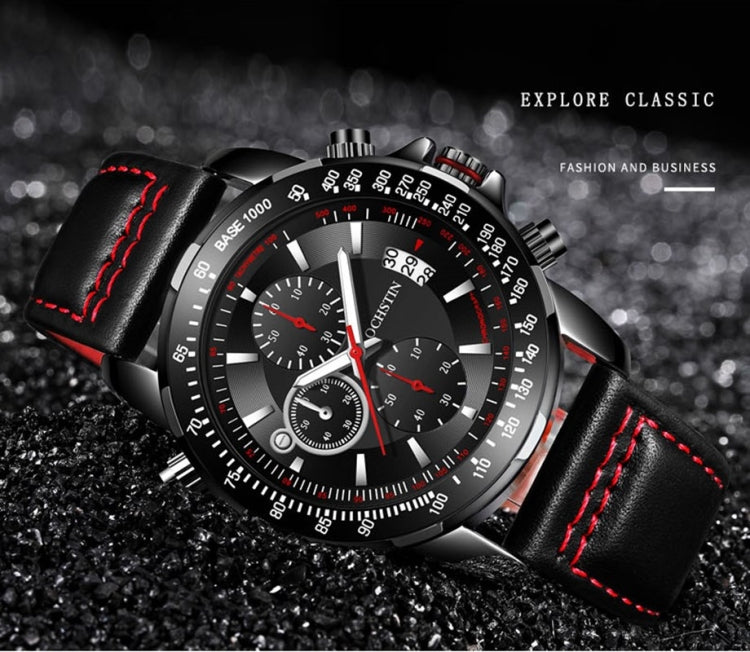 OCHSTIN 6125B orologio orologio al quarzo luce notturna orologio impermeabile cronometraggio orologio da uomo alla moda in pelle multifunzione