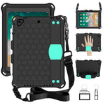Design a nido d'ape EVA + PC Guscio protettivo piatto anticaduta a quattro angoli con cinghie, For iPad 9.7 2017/2018