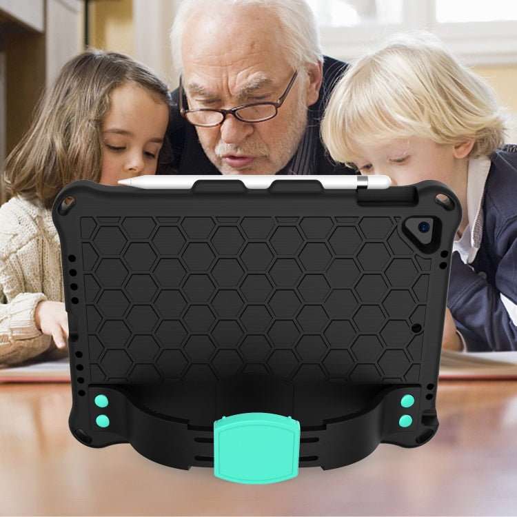 Design a nido d'ape EVA + PC Guscio protettivo piatto anticaduta a quattro angoli con cinghie, For iPad 9.7 2017/2018