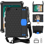 Design a nido d'ape EVA + PC Guscio protettivo piatto anticaduta a quattro angoli con cinghie, For iPad 9.7 2017/2018