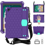 Design a nido d'ape EVA + PC Guscio protettivo piatto anticaduta a quattro angoli con cinghie, For iPad 9.7 2017/2018