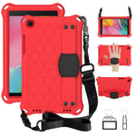 Per Galaxy Tab A8.0 T290 / T295（2019） Design a nido d'ape EVA + PC Guscio protettivo piatto anticaduta a quattro angoli con cinturini, For Galaxy Tab A8.0 (2019) T290/T295