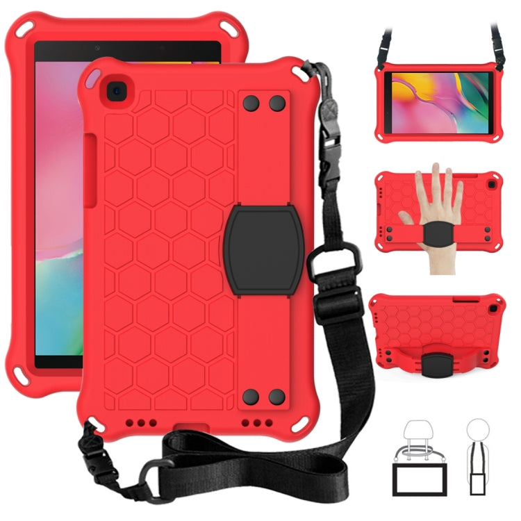 Per Galaxy Tab A8.0 T290 / T295（2019） Design a nido d'ape EVA + PC Guscio protettivo piatto anticaduta a quattro angoli con cinturini, For Galaxy Tab A8.0 (2019) T290/T295