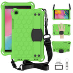 Per Galaxy Tab A8.0 T290 / T295（2019） Design a nido d'ape EVA + PC Guscio protettivo piatto anticaduta a quattro angoli con cinturini, For Galaxy Tab A8.0 (2019) T290/T295