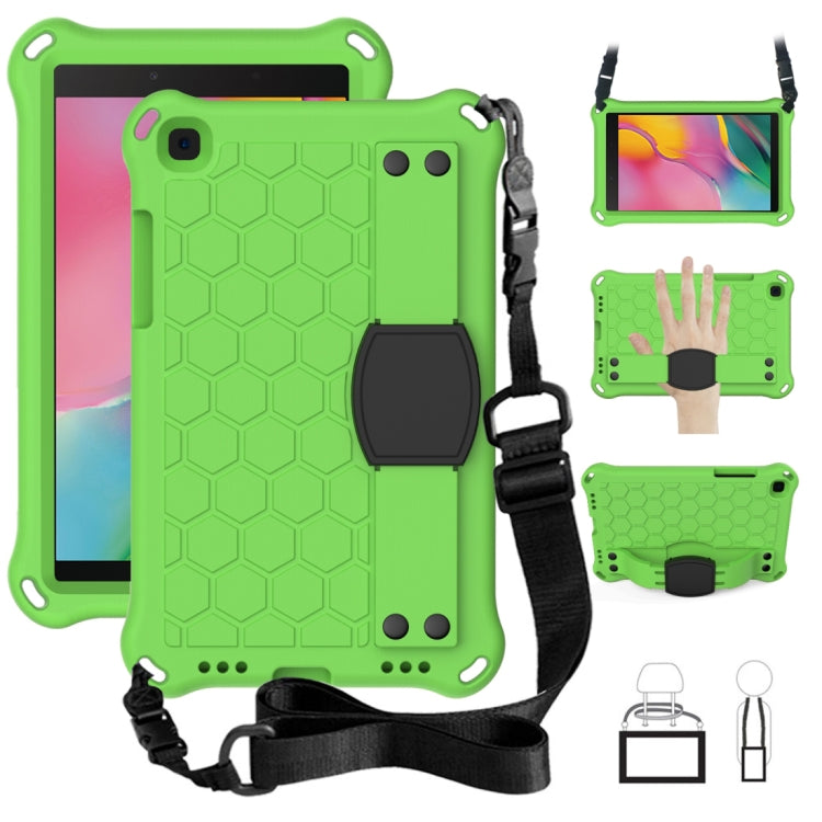 Per Galaxy Tab A8.0 T290 / T295（2019） Design a nido d'ape EVA + PC Guscio protettivo piatto anticaduta a quattro angoli con cinturini, For Galaxy Tab A8.0 (2019) T290/T295