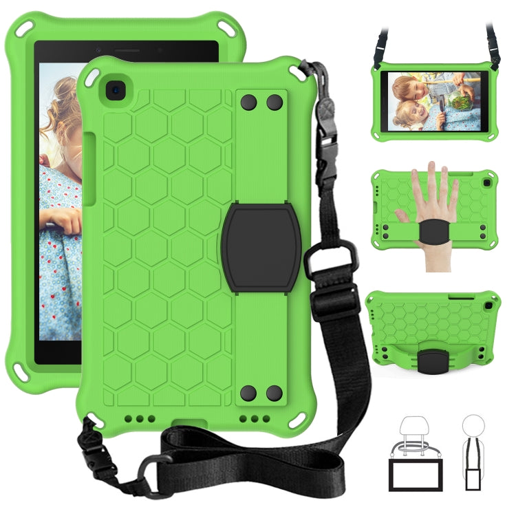 Per Galaxy Tab A8.0 T290 / T295（2019） Design a nido d'ape EVA + PC Guscio protettivo piatto anticaduta a quattro angoli con cinturini, For Galaxy Tab A8.0 (2019) T290/T295