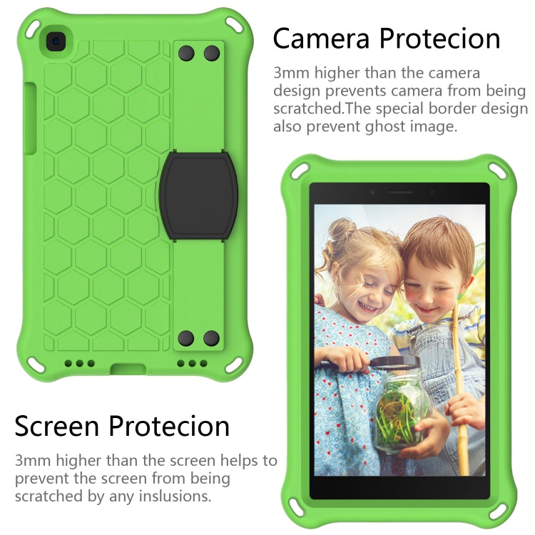 Per Galaxy Tab A8.0 T290 / T295（2019） Design a nido d'ape EVA + PC Guscio protettivo piatto anticaduta a quattro angoli con cinturini, For Galaxy Tab A8.0 (2019) T290/T295
