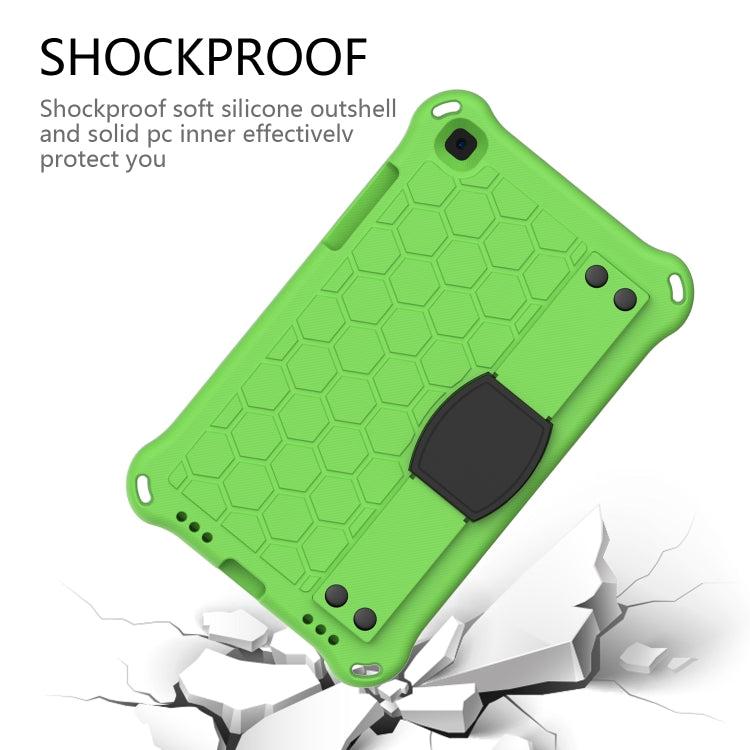 Per Galaxy Tab A8.0 T290 / T295（2019） Design a nido d'ape EVA + PC Guscio protettivo piatto anticaduta a quattro angoli con cinturini, For Galaxy Tab A8.0 (2019) T290/T295