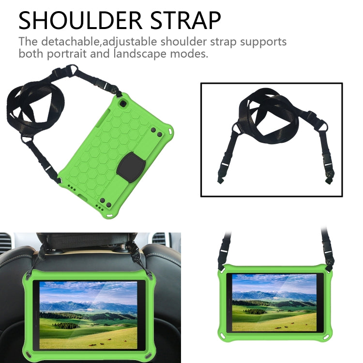 Per Galaxy Tab A8.0 T290 / T295（2019） Design a nido d'ape EVA + PC Guscio protettivo piatto anticaduta a quattro angoli con cinturini, For Galaxy Tab A8.0 (2019) T290/T295