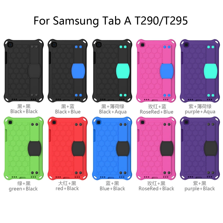 Per Galaxy Tab A8.0 T290 / T295（2019） Design a nido d'ape EVA + PC Guscio protettivo piatto anticaduta a quattro angoli con cinturini, For Galaxy Tab A8.0 (2019) T290/T295