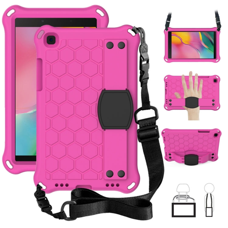 Per Galaxy Tab A8.0 T290 / T295（2019） Design a nido d'ape EVA + PC Guscio protettivo piatto anticaduta a quattro angoli con cinturini, For Galaxy Tab A8.0 (2019) T290/T295