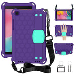 Per Galaxy Tab A8.0 T290 / T295（2019） Design a nido d'ape EVA + PC Guscio protettivo piatto anticaduta a quattro angoli con cinturini, For Galaxy Tab A8.0 (2019) T290/T295