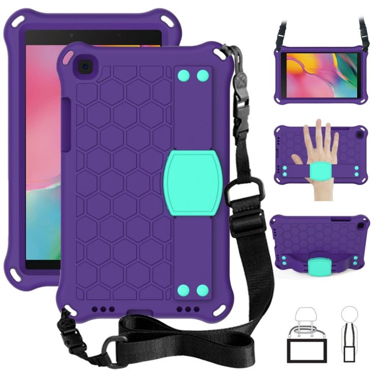Per Galaxy Tab A8.0 T290 / T295（2019） Design a nido d'ape EVA + PC Guscio protettivo piatto anticaduta a quattro angoli con cinturini, For Galaxy Tab A8.0 (2019) T290/T295