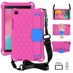 Per Galaxy Tab A8.0 T290 / T295（2019） Design a nido d'ape EVA + PC Guscio protettivo piatto anticaduta a quattro angoli con cinturini, For Galaxy Tab A8.0 (2019) T290/T295