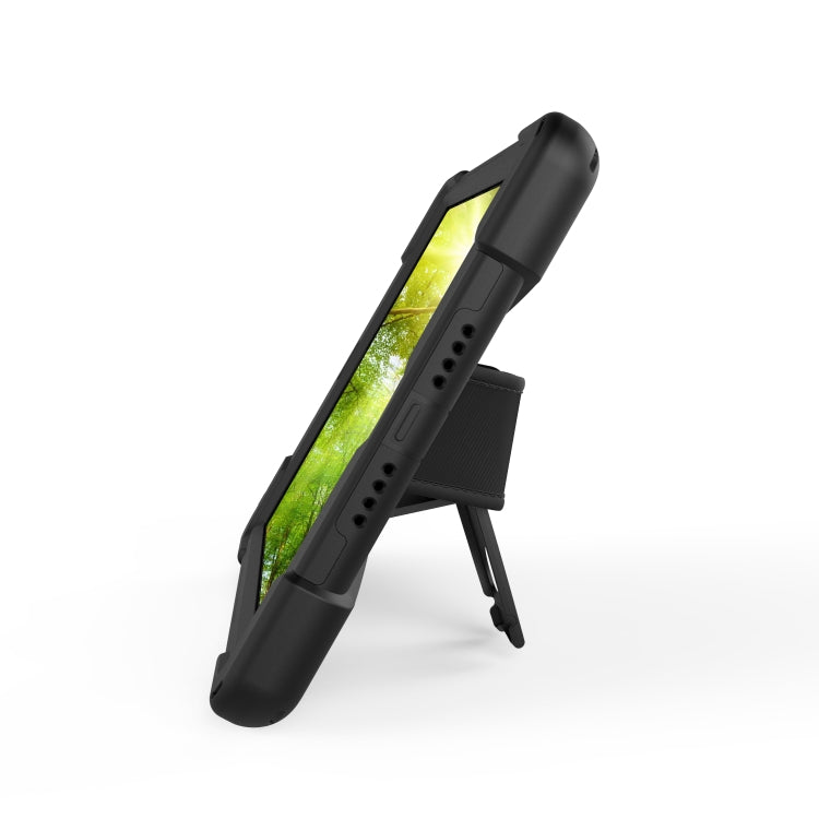 Per Amazon fire 7 (2017) (2019) PC con rotazione a 360 gradi + custodia protettiva in silicone con supporto e cinturino