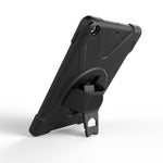 Per Amazon fire 7 (2017) (2019) PC con rotazione a 360 gradi + custodia protettiva in silicone con supporto e cinturino