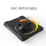 Per Amazon fire 7 (2017) (2019) PC con rotazione a 360 gradi + custodia protettiva in silicone con supporto e cinturino
