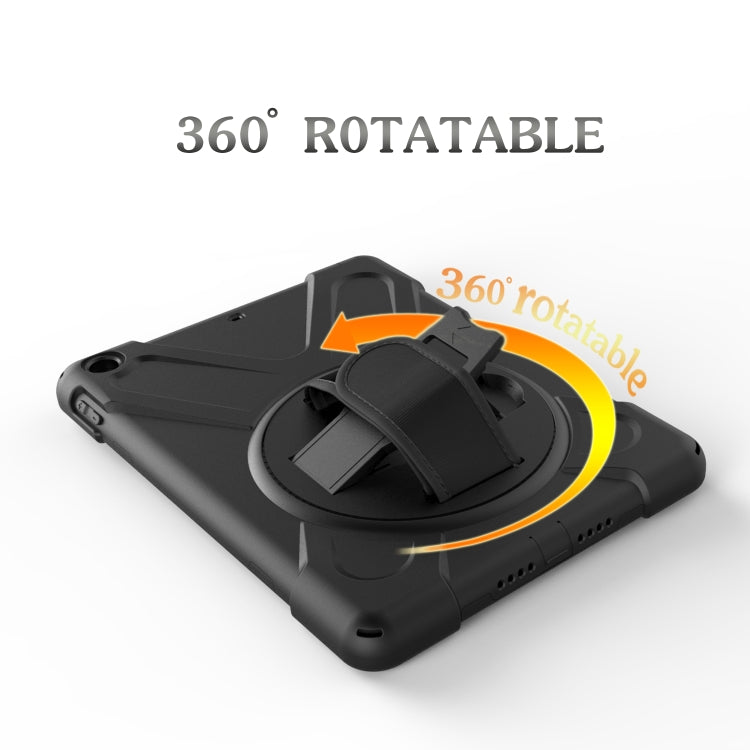 Per Amazon fire 7 (2017) (2019) PC con rotazione a 360 gradi + custodia protettiva in silicone con supporto e cinturino