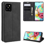Per Galaxy A81 / M60S / Note 10 Lite Custodia in pelle con ventosa magnetica per affari retro-pelle con supporto e slot per schede e portafoglio, For Galaxy A81