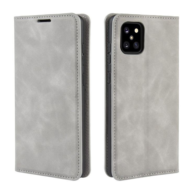 Per Galaxy A81 / M60S / Note 10 Lite Custodia in pelle con ventosa magnetica per affari retro-pelle con supporto e slot per schede e portafoglio, For Galaxy A81