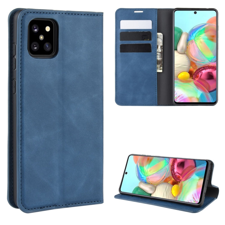 Per Galaxy A81 / M60S / Note 10 Lite Custodia in pelle con ventosa magnetica per affari retro-pelle con supporto e slot per schede e portafoglio, For Galaxy A81