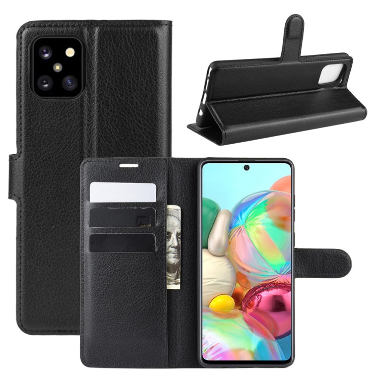 Per Galaxy A81 / M60S / Note 10 Lite Custodia protettiva a vibrazione orizzontale con texture Litchi con supporto e slot per schede e portafoglio, For Galaxy A81