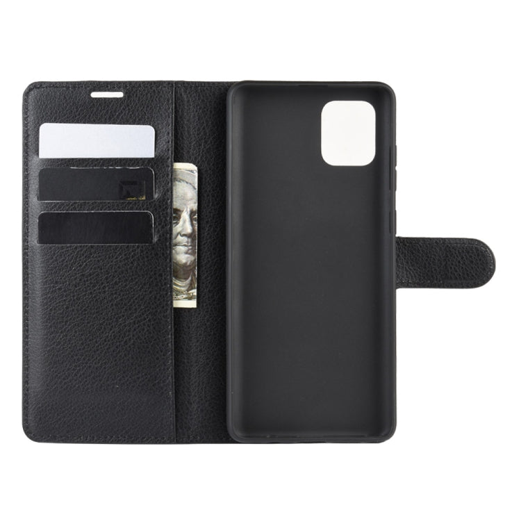 Per Galaxy A81 / M60S / Note 10 Lite Custodia protettiva a vibrazione orizzontale con texture Litchi con supporto e slot per schede e portafoglio, For Galaxy A81