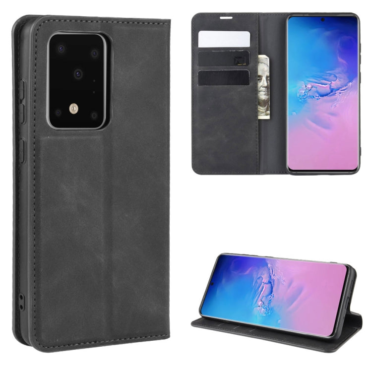Per Galaxy S11 Plus Custodia in pelle con ventosa magnetica da lavoro retro-pelle con supporto, slot per carte e portafoglio, For Samsung Galaxy S20 Ultra