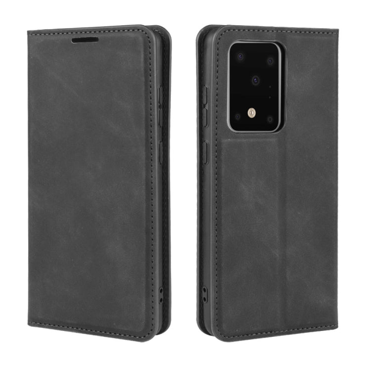 Per Galaxy S11 Plus Custodia in pelle con ventosa magnetica da lavoro retro-pelle con supporto, slot per carte e portafoglio, For Samsung Galaxy S20 Ultra