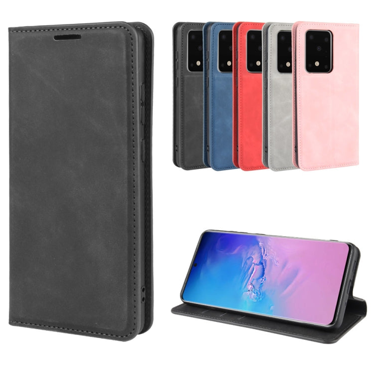 Per Galaxy S11 Plus Custodia in pelle con ventosa magnetica da lavoro retro-pelle con supporto, slot per carte e portafoglio, For Samsung Galaxy S20 Ultra