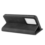Per Galaxy S11 Plus Custodia in pelle con ventosa magnetica da lavoro retro-pelle con supporto, slot per carte e portafoglio, For Samsung Galaxy S20 Ultra