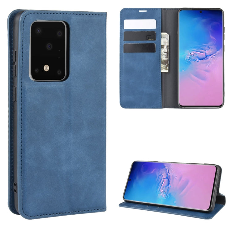 Per Galaxy S11 Plus Custodia in pelle con ventosa magnetica da lavoro retro-pelle con supporto, slot per carte e portafoglio, For Samsung Galaxy S20 Ultra