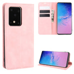 Per Galaxy S11 Plus Custodia in pelle con ventosa magnetica da lavoro retro-pelle con supporto, slot per carte e portafoglio, For Samsung Galaxy S20 Ultra