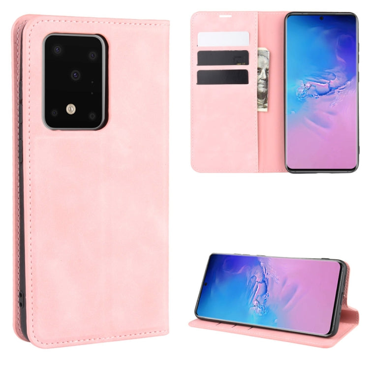 Per Galaxy S11 Plus Custodia in pelle con ventosa magnetica da lavoro retro-pelle con supporto, slot per carte e portafoglio, For Samsung Galaxy S20 Ultra