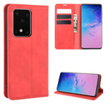 Per Galaxy S11 Plus Custodia in pelle con ventosa magnetica da lavoro retro-pelle con supporto, slot per carte e portafoglio, For Samsung Galaxy S20 Ultra