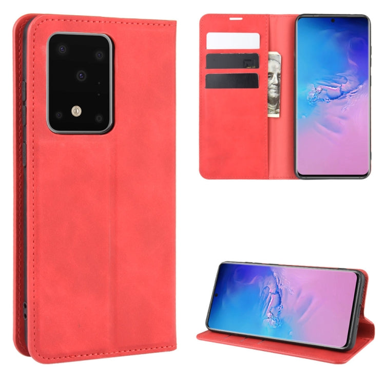 Per Galaxy S11 Plus Custodia in pelle con ventosa magnetica da lavoro retro-pelle con supporto, slot per carte e portafoglio, For Samsung Galaxy S20 Ultra