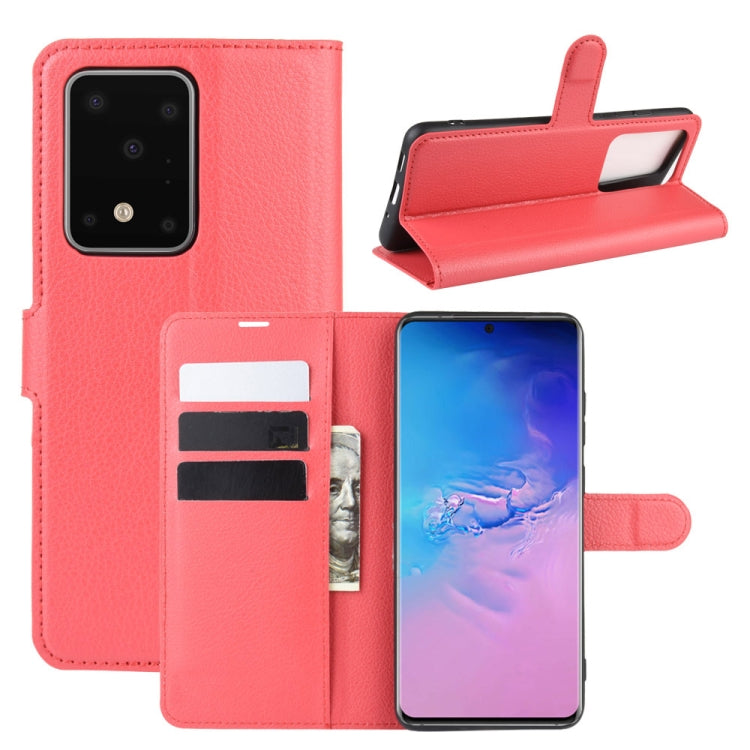 Per Galaxy S11 Plus Litchi Texture Custodia protettiva a vibrazione orizzontale con supporto e slot per carte e portafoglio, For Galaxy S20 Ultra