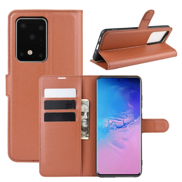 Per Galaxy S11 Plus Litchi Texture Custodia protettiva a vibrazione orizzontale con supporto e slot per carte e portafoglio, For Galaxy S20 Ultra