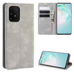 Per Galaxy A91 / M80s / S10 Lite Custodia in pelle con ventosa magnetica per affari retro-pelle con supporto e slot per schede e portafoglio, For Galaxy A91