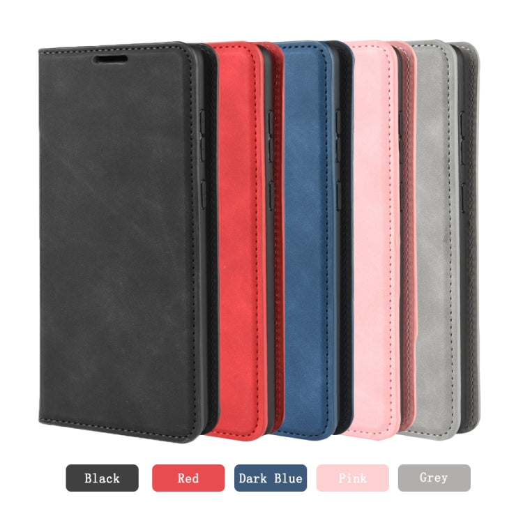 Per Galaxy A91 / M80s / S10 Lite Custodia in pelle con ventosa magnetica per affari retro-pelle con supporto e slot per schede e portafoglio, For Galaxy A91