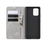 Per Galaxy A91 / M80s / S10 Lite Custodia in pelle con ventosa magnetica per affari retro-pelle con supporto e slot per schede e portafoglio, For Galaxy A91