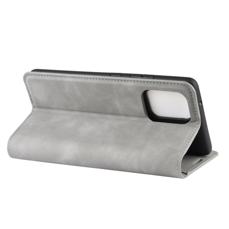 Per Galaxy A91 / M80s / S10 Lite Custodia in pelle con ventosa magnetica per affari retro-pelle con supporto e slot per schede e portafoglio, For Galaxy A91